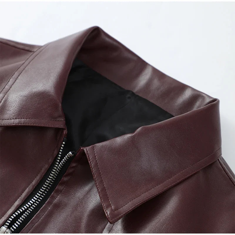 Giacca Donna Effetto Pelle Vintage con Zip - immagine 11