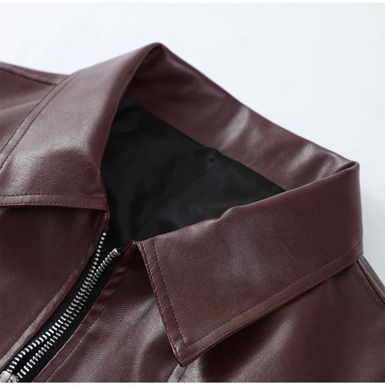 Giacca Donna Effetto Pelle Vintage con Zip - immagine 11