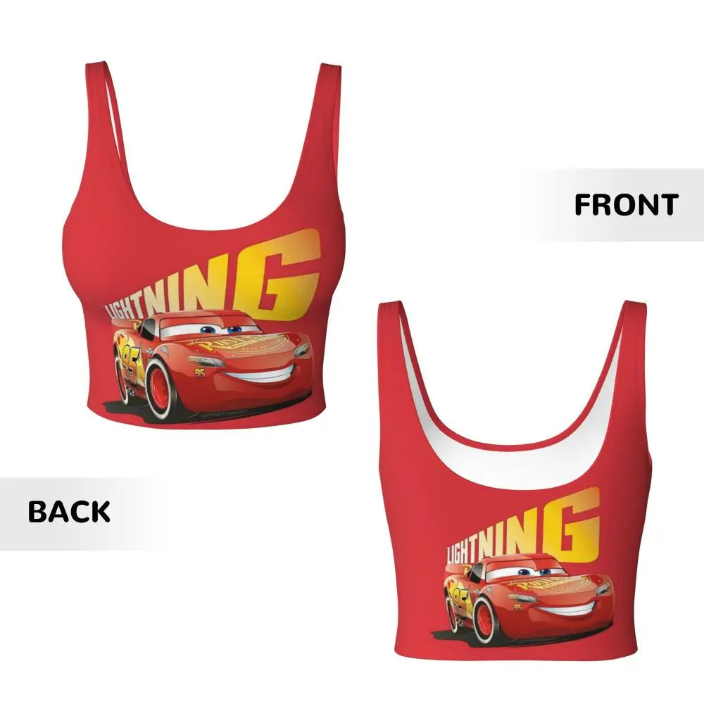Maglia cars SaettaMcQueen Donna | Cartoon Fitness Crop Top Cars