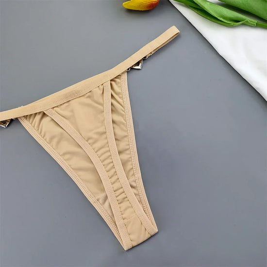 Set 3 Perizomi Sexy con Fibbia Strass – Effetto Ghiaccio, Invisibili, Ultra Comfort