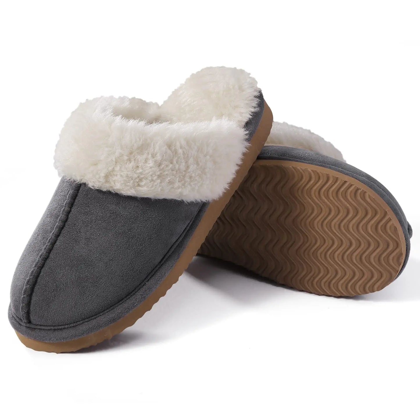 Ciabatte donna in pelliccia eco e suede – antiscivolo, indoor/outdoor, moda casa 2025
