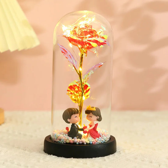 Rosa Eterna LED in Vetro – Regalo San Valentino per Fidanzata