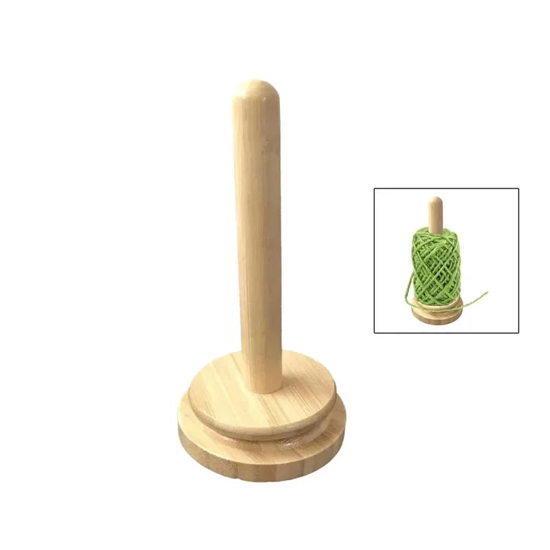 Supporto Gomitolo Filo in Legno Rotante con Sistema Magnetico – Porta Gomitolo per Uncinetto e Maglia