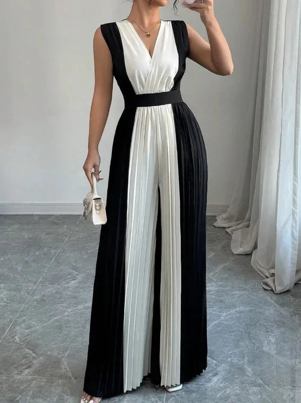 tuta donna scollo a V per ufficio e party chic