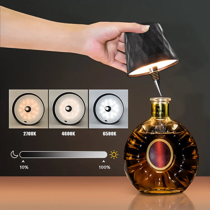 Lampada BOTLIGHT Led Ricaricabile per Bottiglia – Luce Portatile
