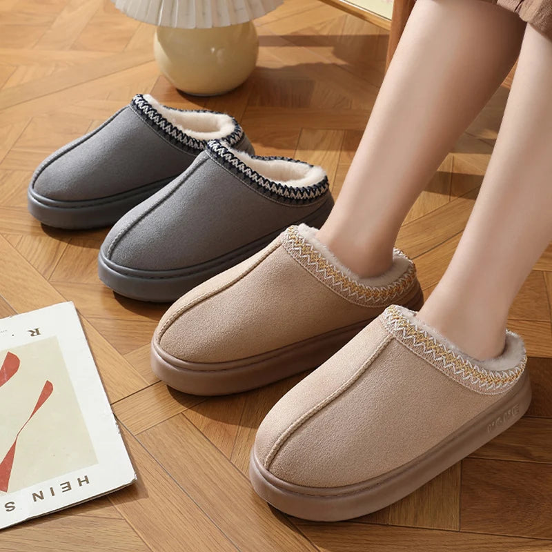 Slippers donna platform inverno 2025 ‒ pantofole fluffy platform indoor/outdoor, suola alta antiscivolo, calde e fashion