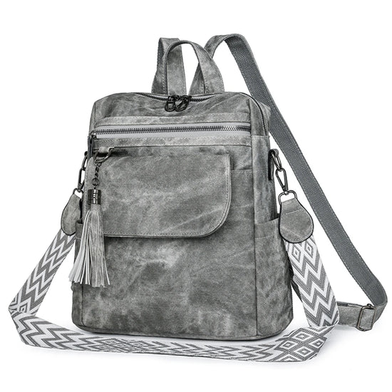 Zaino donna grande capacità in pelle simil-cuoio – daypack fashion da viaggio e scuola, backpack solid colour per ragazze