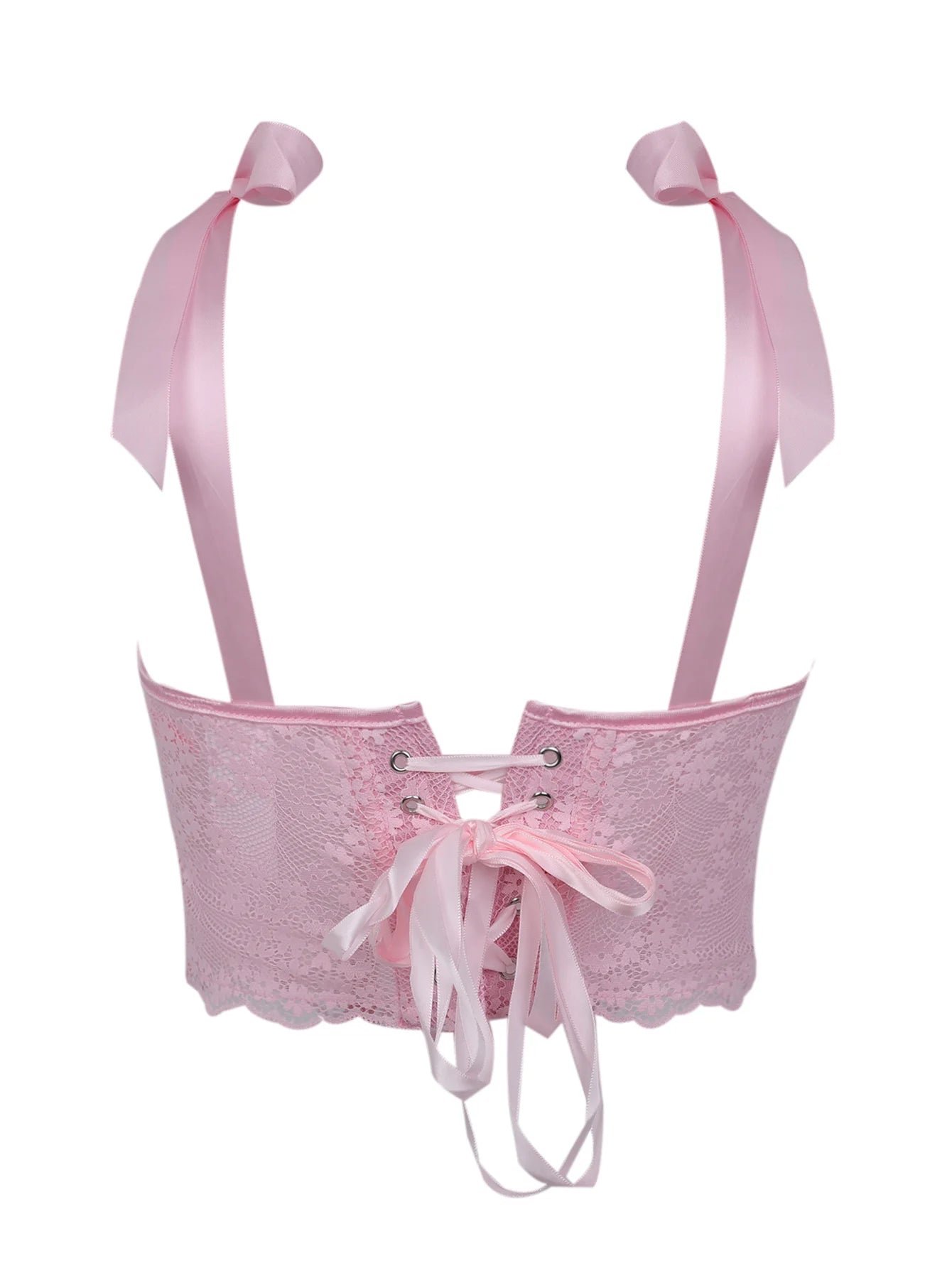 Corsetto Sexy in Pizzo Trasparente – Bustier Push Up Donna