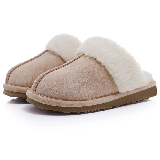 Ciabatte donna in pelliccia eco e suede – antiscivolo, indoor/outdoor, moda casa 2025