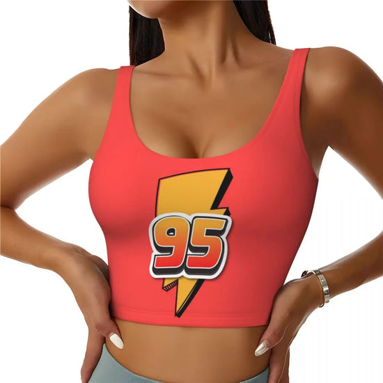 Maglia cars SaettaMcQueen Donna | Cartoon Fitness Crop Top Cars