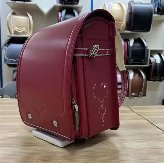 Zaino Scuola Giapponese Randoseru in Ecopelle – Backpack Rigido Ergonomico Bambini