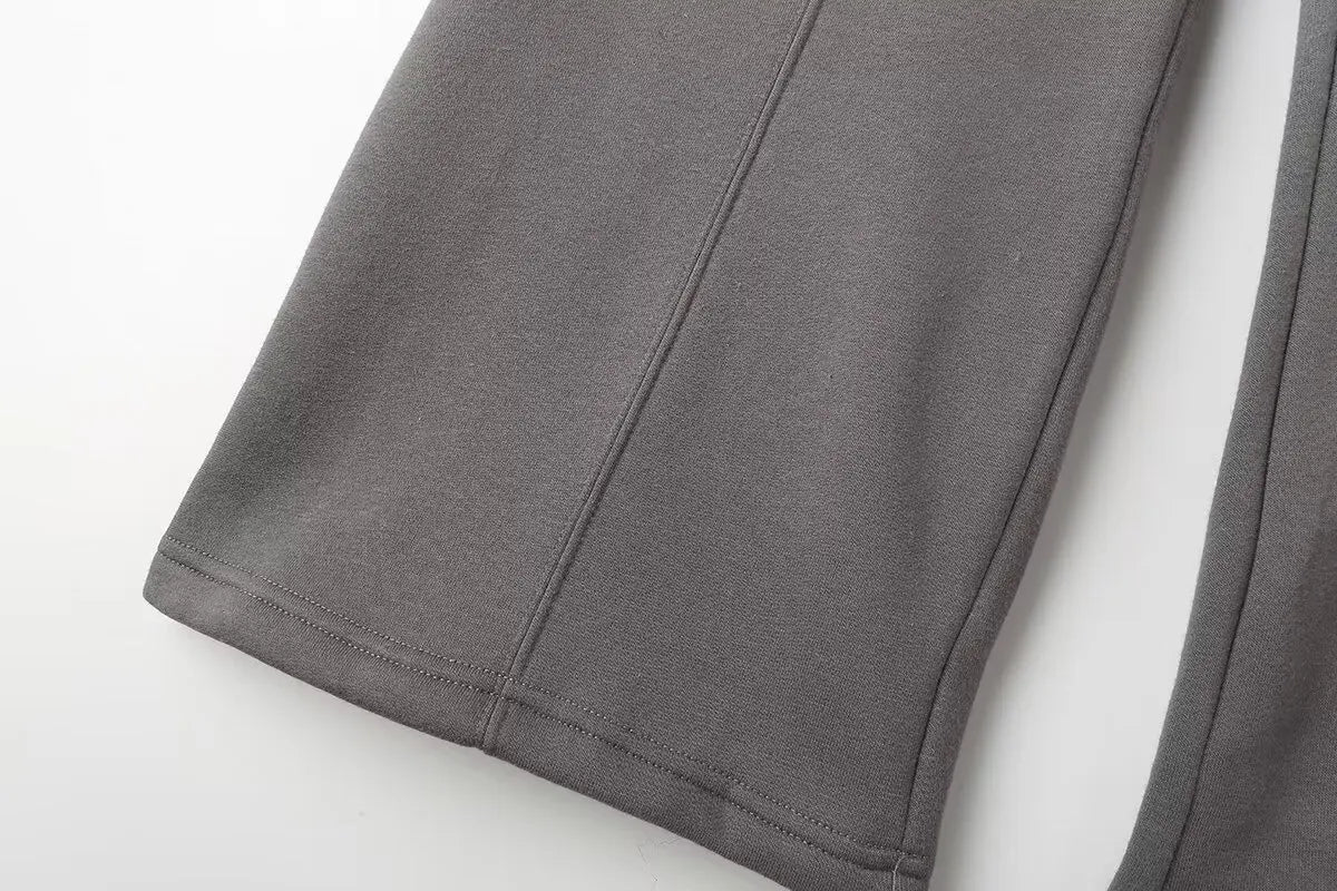 Completo donna autunnale con bomber corto e pantaloni palazzo vita alta – Outfit 2 pezzi