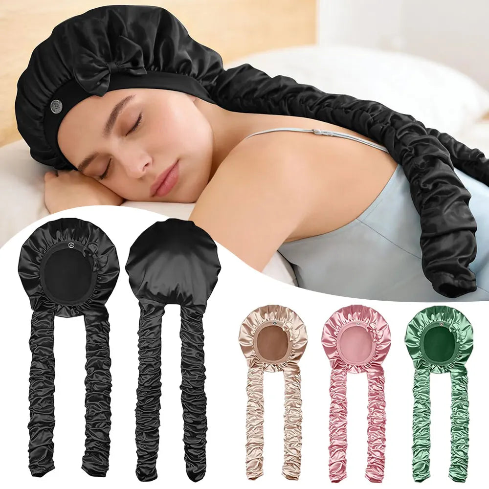 Cuffia Notte Extra Lunga per Trecce e Capelli Ricci – Satinata