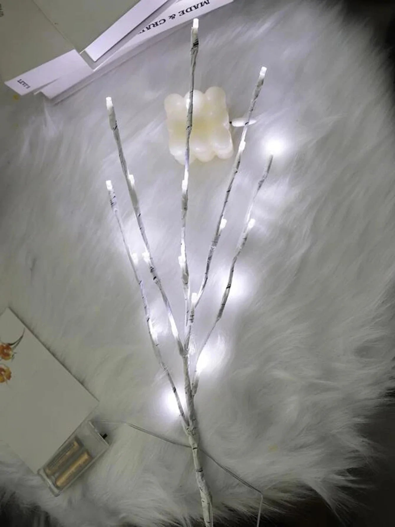 Ramo di betulla bianco illuminato a LED – decorazione per Natale