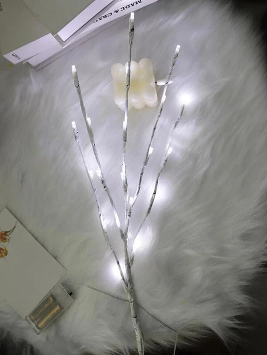 Ramo di betulla bianco illuminato a LED – decorazione per Natale