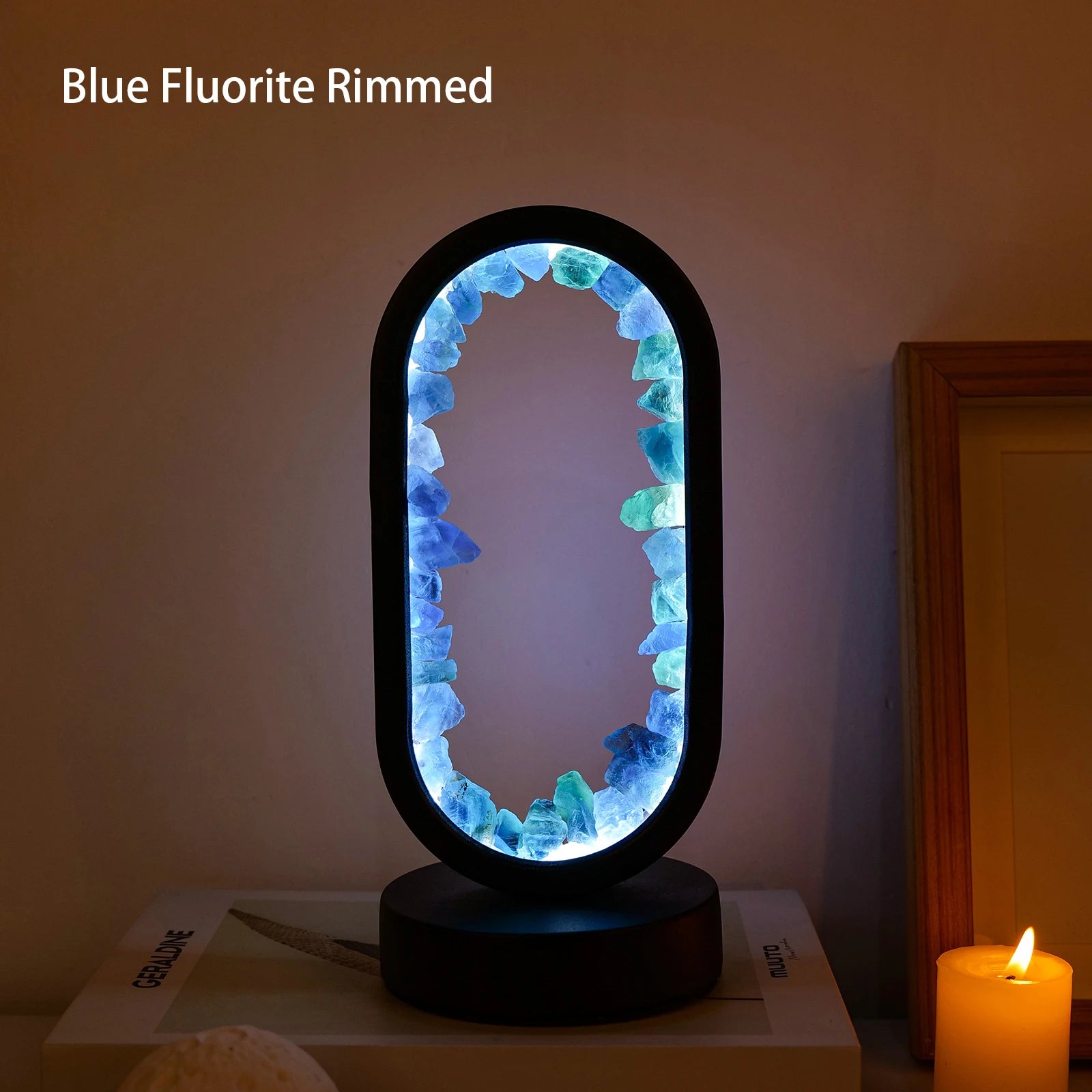 1PC LED Bedside Lamp | Natural Quartz & Amethyst Raw Stone Crystal Lamp | Soothing Night Light for Bedroom & Desk, Christmas Dec