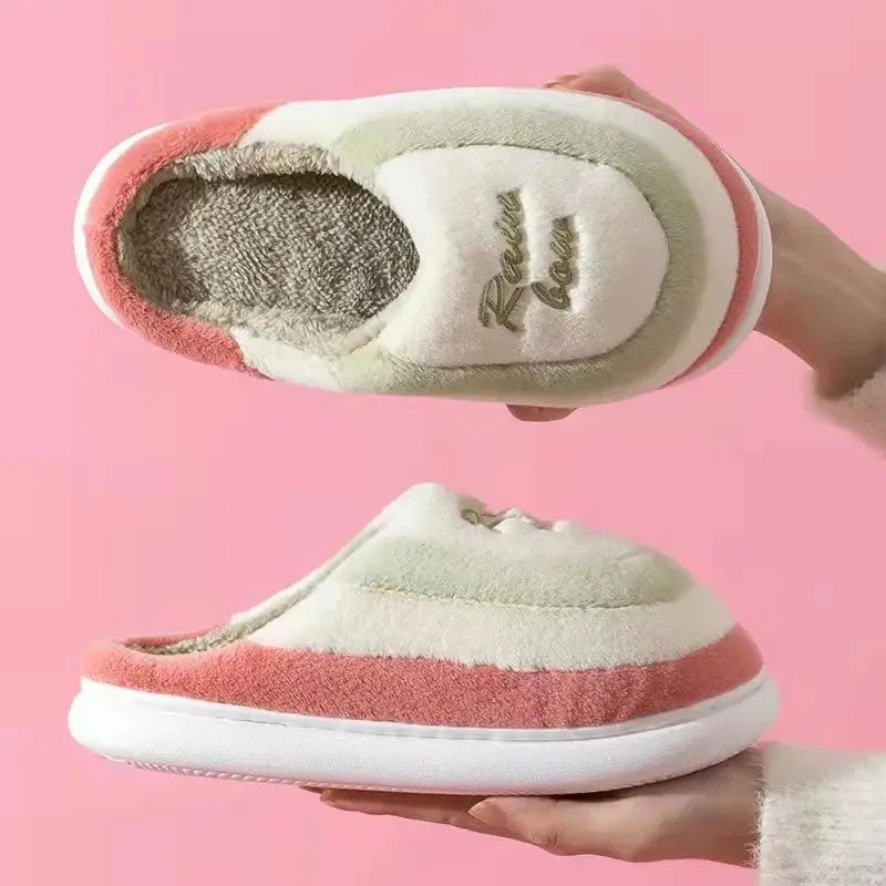 Ciabatte indoor unisex 2025 – suola alta in cotone, antiscivolo, pelose e super calde