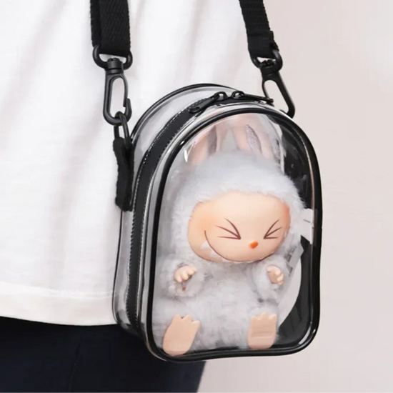 Custodia Labubu THE MONSTER 15 cm da spalla – borsa PVC trasparente protettiva