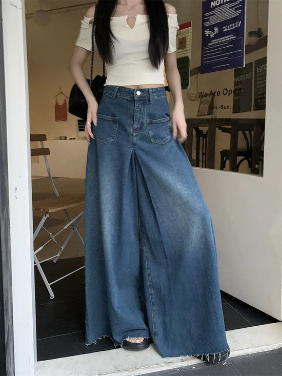 Baggy Jeans  larghi a vita alta effetto corsetto: stile Y2K con un tocco retrò per look streetwear di tendenza