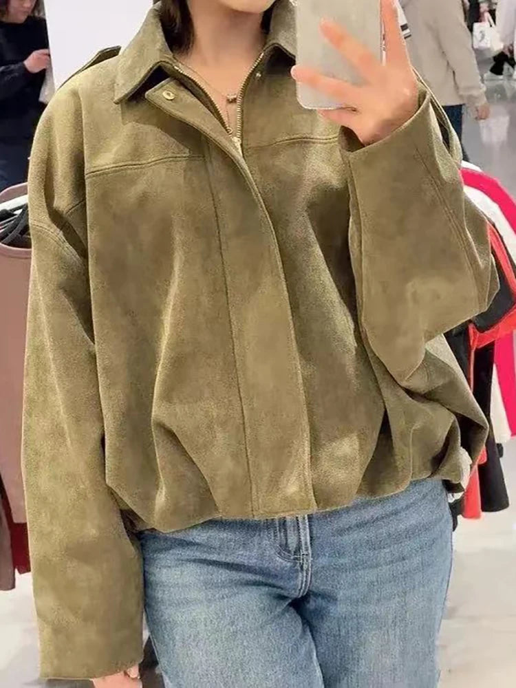 Giacca Bomber Oversize  Donna Stile Vintage – Giubbotto Elegante e Morbido per Occasioni Speciali