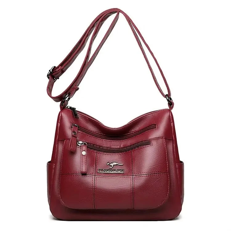 Borsa a tracolla donna con tasche e scomparti - Bordeaux, codice 21
