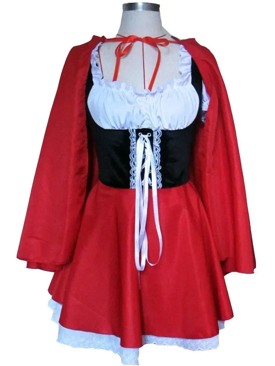 Costume Cappuccetto Rosso da Donna – Outfit Cosplay Principessa Fiabesca per Carnevale e Feste