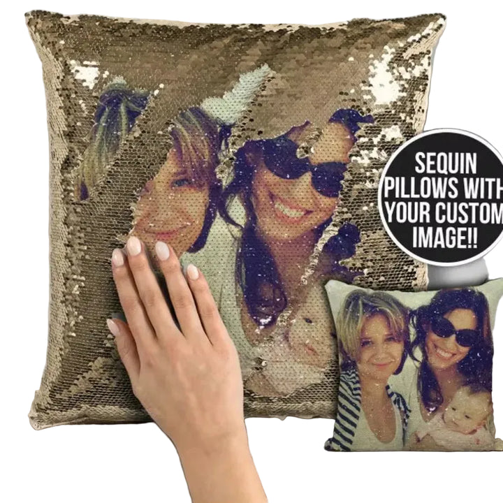 Fodera per Cuscino Personalizzata con Paillettes – Decorativa, Trasformabile Selfie