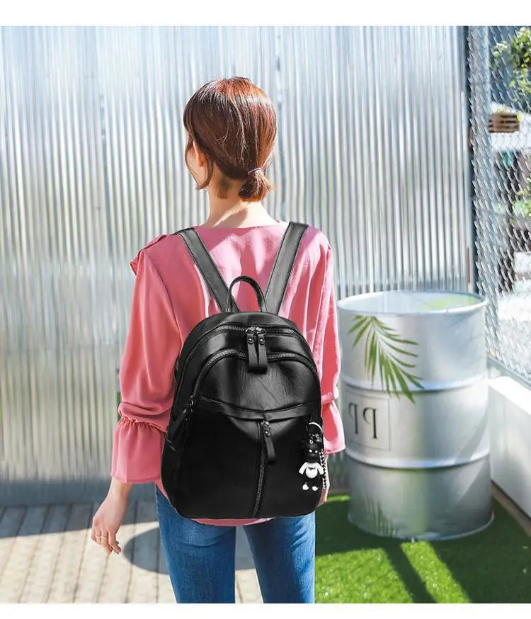 Zaino nero casual / crossbody monospalla, stile carino e vegan friendly