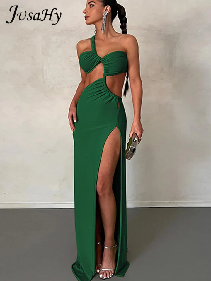 Abito Monospalla Sexy Donna Y2K – Spacco, Schiena Scoperta, Look Party 2025
