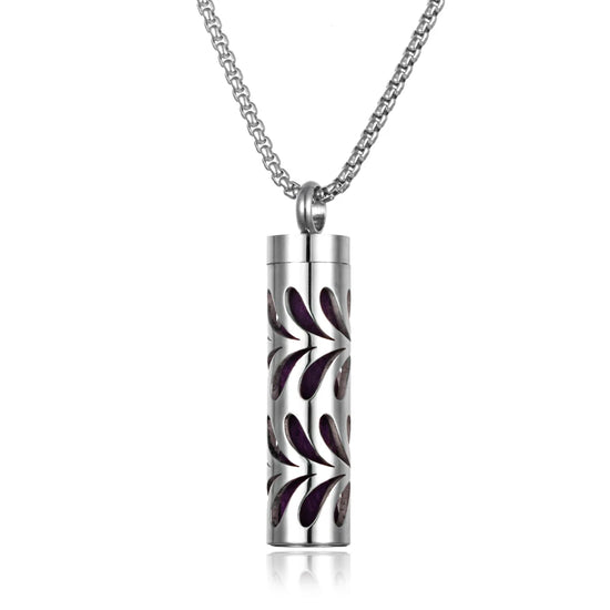 Collana diffusore profumo in acciaio – Aromaterapia wearable argento con spugnetta interna