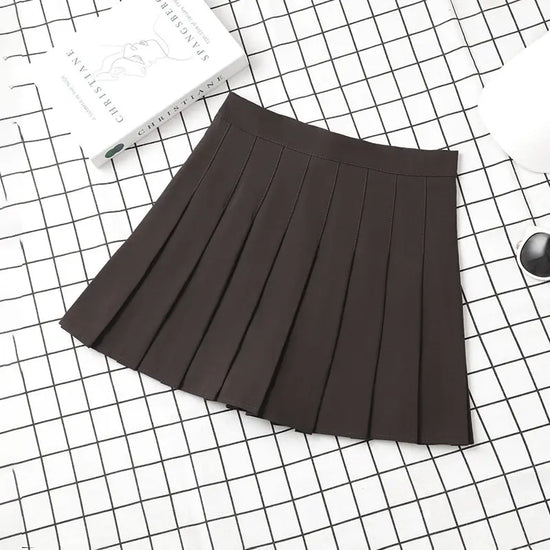 Gonna plissettata cortissima a vita alta – stile uniforme