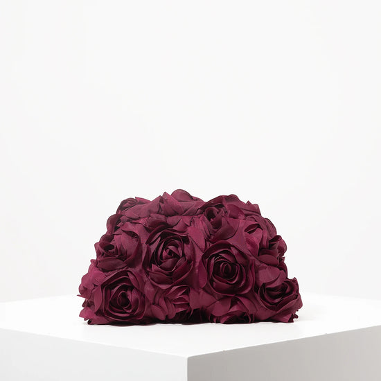 Clutch elegante rosa per donna – borsa clutch da cerimonia/partecipazione con rose, regalo perfetto per festa & cena