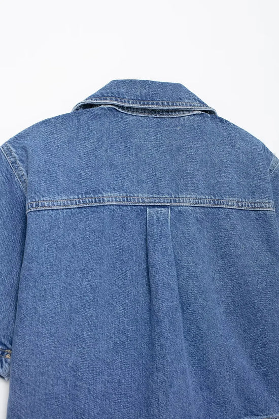 Completo Denim Donna – Set Top e Shorts Elegante Estate