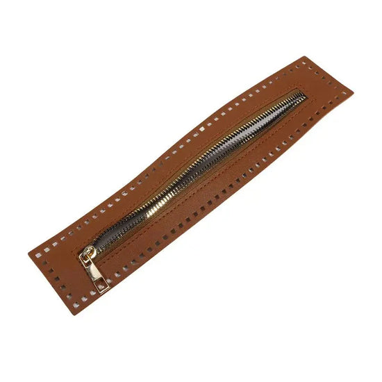 Cerniera in eco vera pelle 27 cm per borsa o borsetta – accessorio hardware solido per cucito, clutch o progetti artigianali