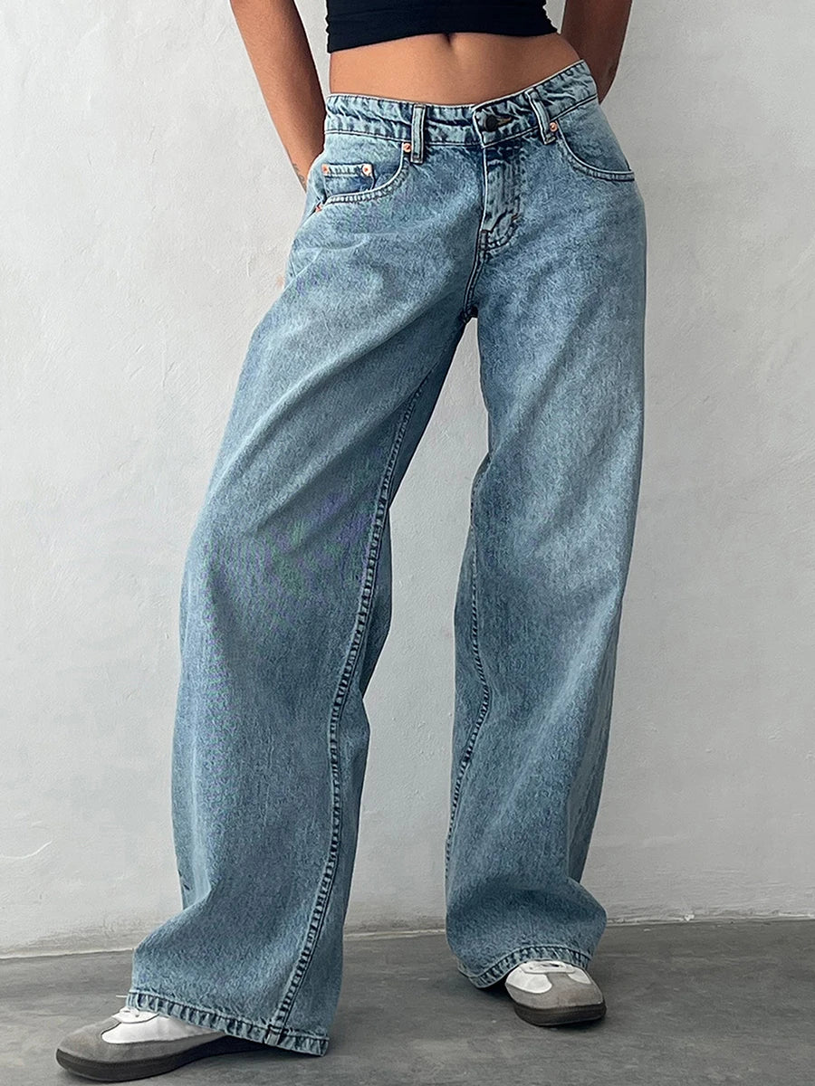 Jeans Boyfriend Donna Vita Alta con Tasche – Stile Y2K - dettaglio prodotto