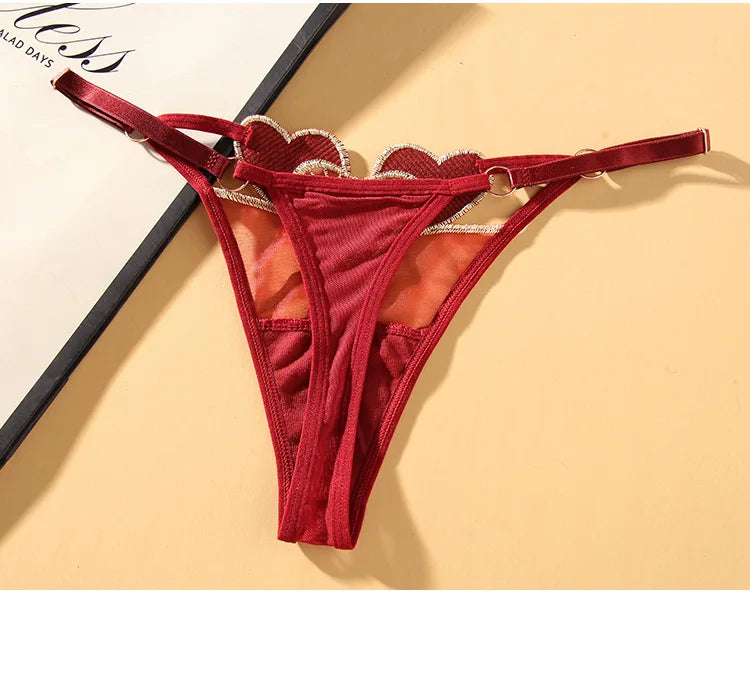 Perizoma sexy ricamato in stile giapponese – lingerie femminile a vita bassa, intimo elegante e sensuale