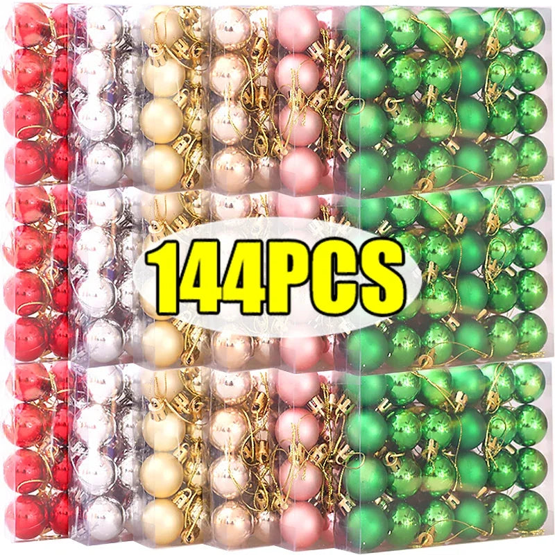 Set da 24-144 palline natalizie da 3 cm – Decorazioni natalizie infrangibili per alberi di Natale e feste