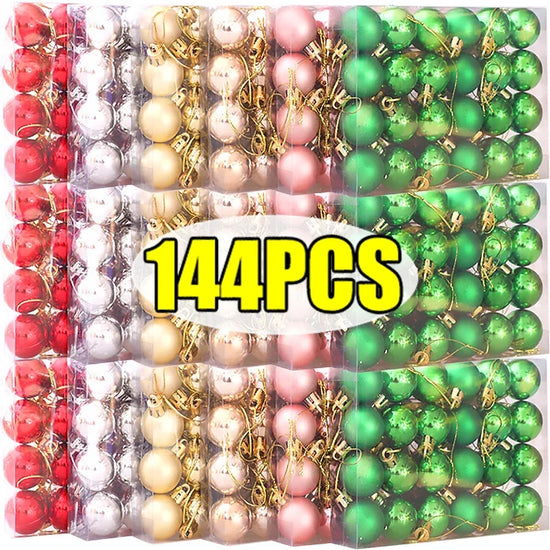 Set da 24-144 palline natalizie da 3 cm – Decorazioni natalizie infrangibili per alberi di Natale e feste