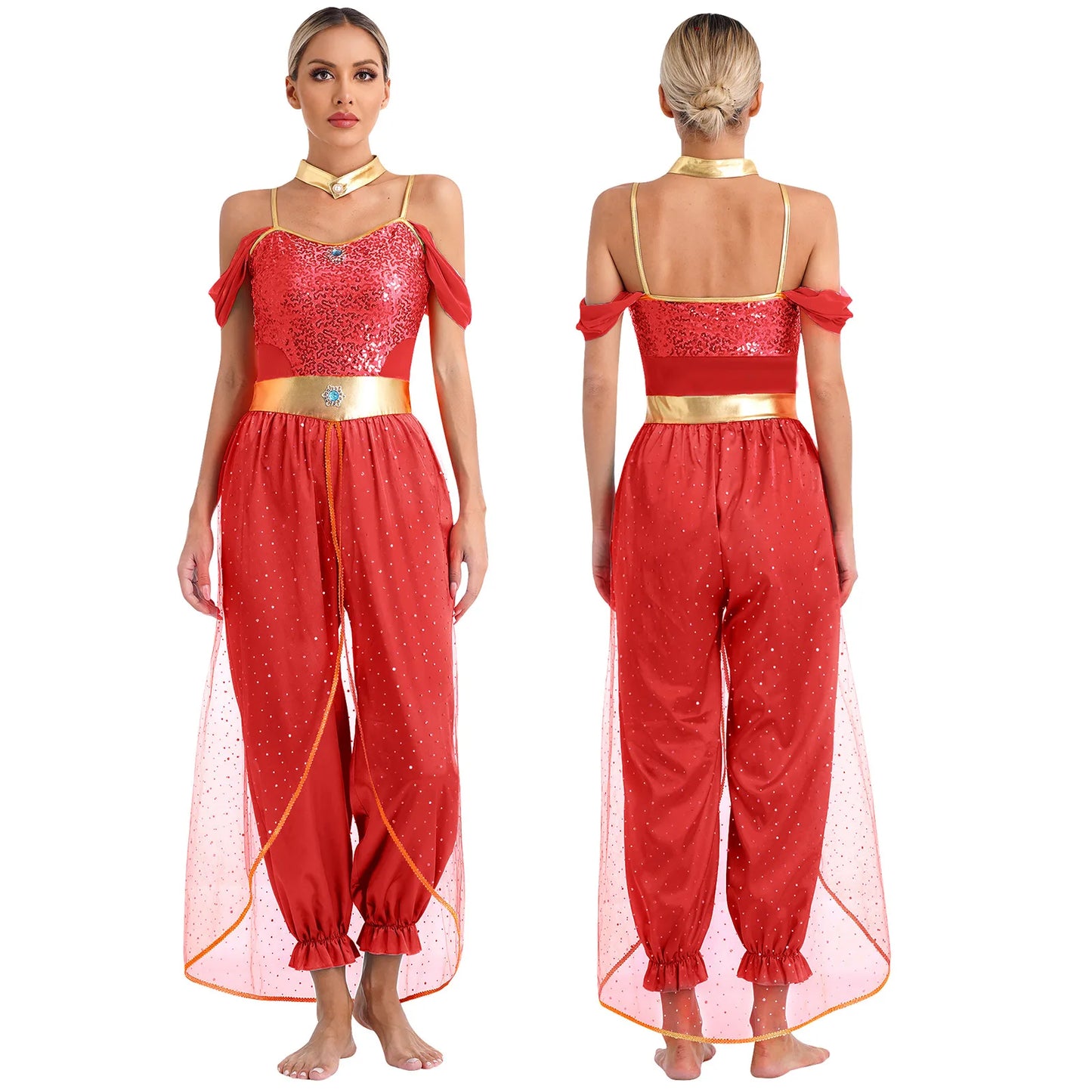 Costume da Principessa Araba / Jasmine Bollywood – Outfit Cosplay per Feste e Halloween