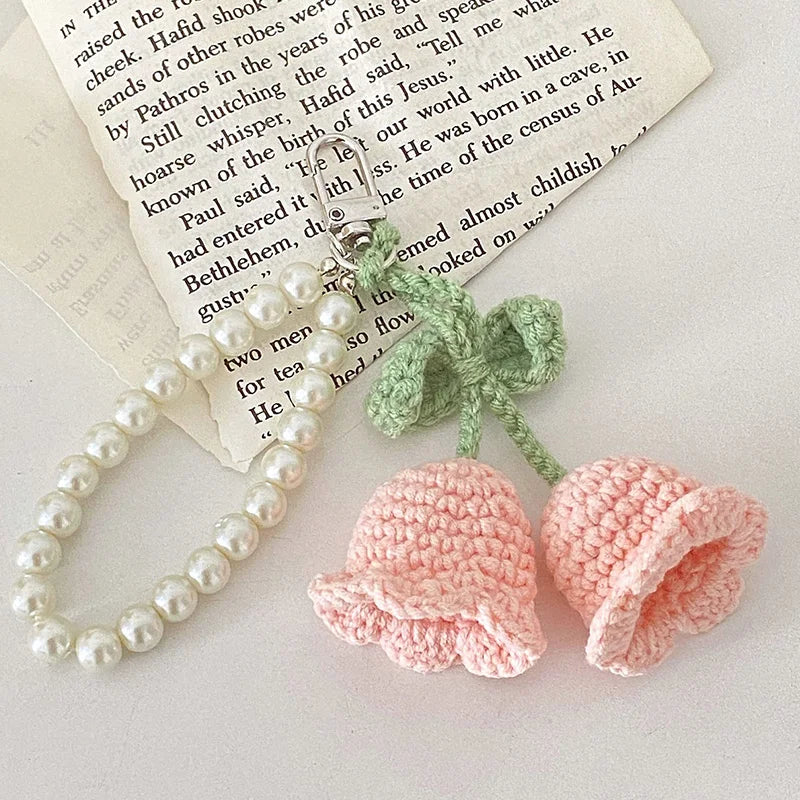 Portachiavi artigianale a fiore all’uncinetto – handmade keychain crochet floral charm