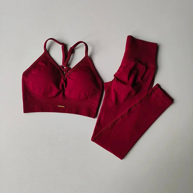 Completo Sportivo Fitness Donna Vita Alta – Set Yoga, Running e Allenamento