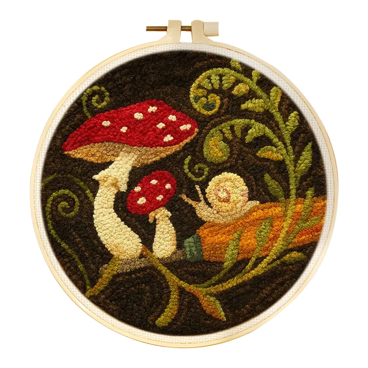 Kit Punch Needle Funghi e Fiori – Ricamo DIY Facile per Principianti