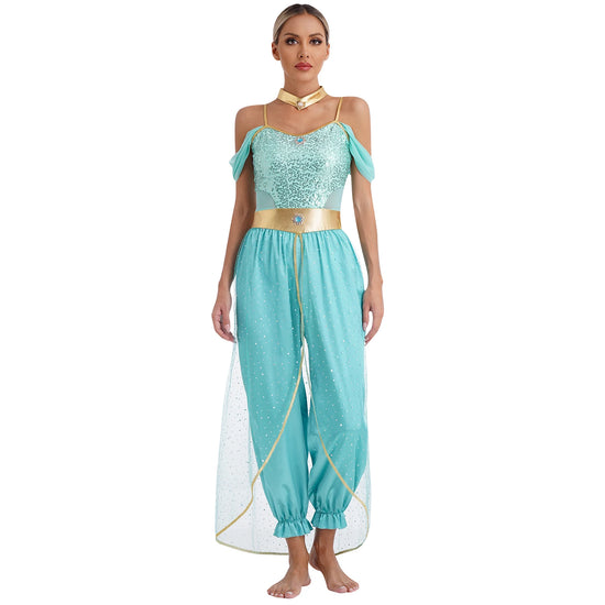 Costume da Principessa Araba / Jasmine Bollywood – Outfit Cosplay per Feste e Halloween