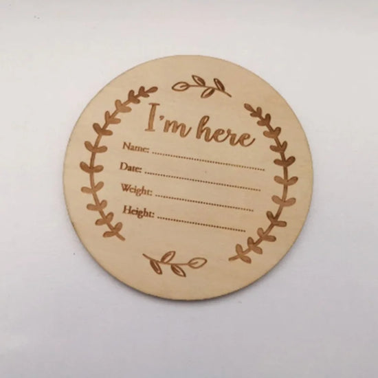 Porta Braccialetto Nascita Neonato – Targhetta Hello World in Legno