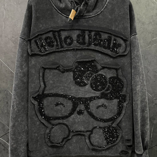 Felpa con cappuccio cartoon per donna – Stile casual oversize, dolce e versatile, ideale per l’autunno 2025