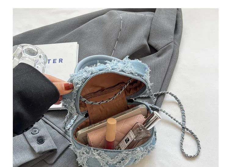 Borsa in Jeans Donna Stile Fashion – Spalla e Tracolla, Design Sfrangiato 2025