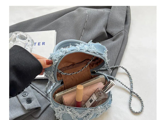 Borsa in Jeans Donna Stile Fashion – Spalla e Tracolla, Design Sfrangiato 2025