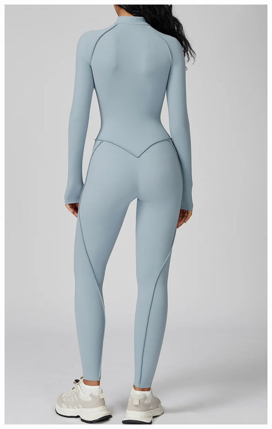 Tuta Sportiva Donna Intera con Zip – Body Fitness per Palestra e Yoga