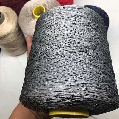 Filato Ice Silk con paillettes 500 g – Yarn mercerizzato con sequin per lavori a uncinetto, maglieria decorativa e top scintillanti