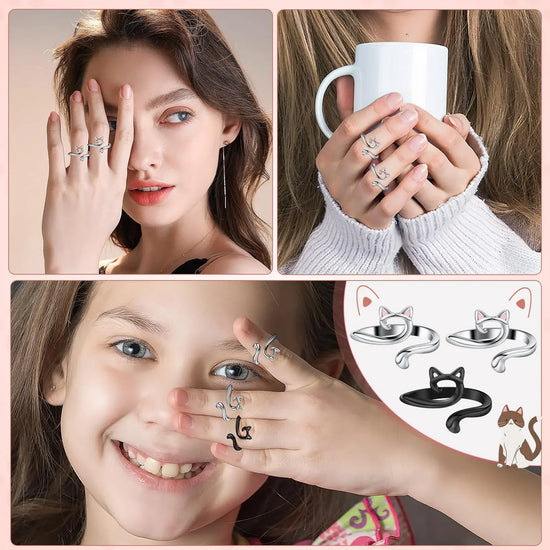 Set 2 ring guida filo regolabili per uncinetto/maglia – anello regolabile finger yarn guide / thimble per tensione costante